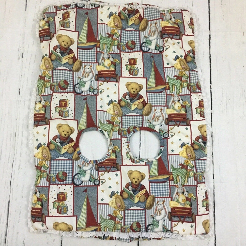 Vintage Handmade Shopping Cart High Chair Cover Teddy Bear Print